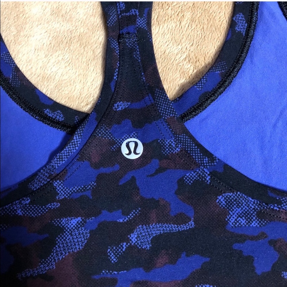 Lululemon Cool Racerback Camo Emperor Blue Black - Picture 6 of 6